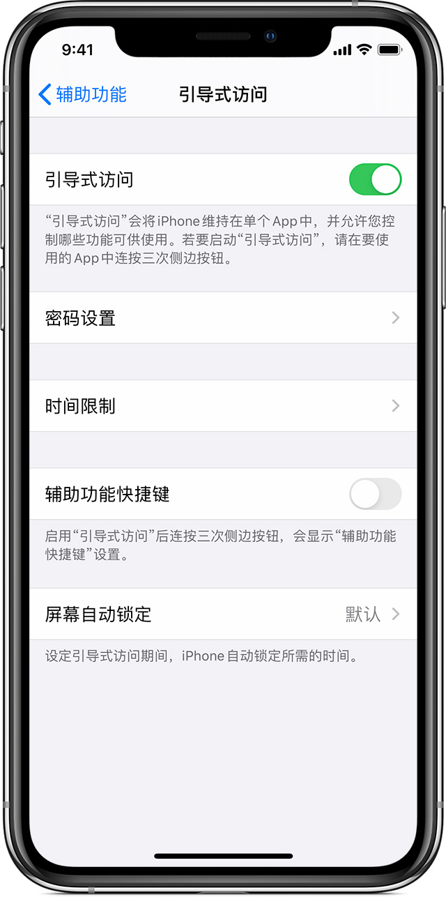 临江苹果手机维修分享如何在 iPhone 上退出引导式访问 