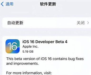 临江苹果手机维修分享iOS16 Beta4 更新内容及升级建议 
